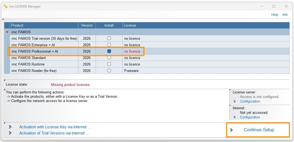LICENSEManager 授權選擇視窗